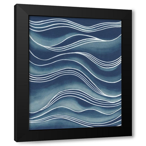 Wind and Waves I Black Modern Wood Framed Art Print by Lam, Vanna