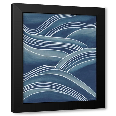 Wind and Waves IV Black Modern Wood Framed Art Print with Double Matting by Lam, Vanna