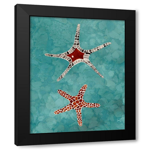 Twin Starfish I Black Modern Wood Framed Art Print by Ludwig, Alicia