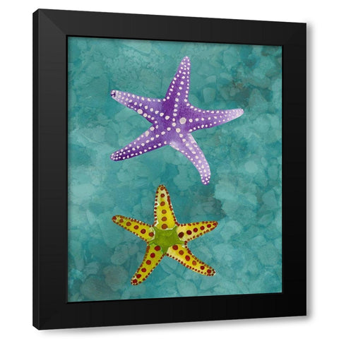 Twin Starfish II Black Modern Wood Framed Art Print with Double Matting by Ludwig, Alicia