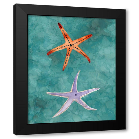 Twin Starfish III Black Modern Wood Framed Art Print with Double Matting by Ludwig, Alicia