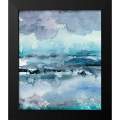 Blue Tide I Black Modern Wood Framed Art Print by Zarris, Chariklia