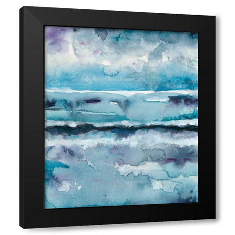 Blue Tide II Black Modern Wood Framed Art Print with Double Matting by Zarris, Chariklia