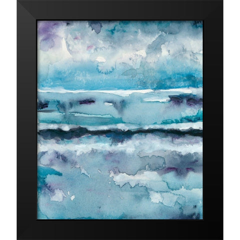 Blue Tide II Black Modern Wood Framed Art Print by Zarris, Chariklia