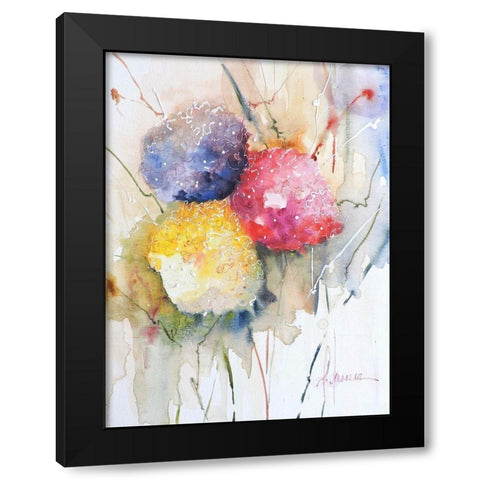 Hortenzzia II Black Modern Wood Framed Art Print with Double Matting by Herrera, Leticia