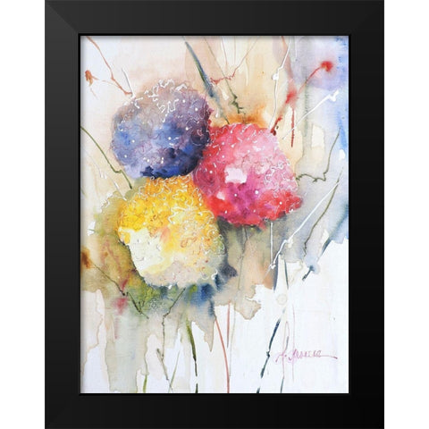 Hortenzzia II Black Modern Wood Framed Art Print by Herrera, Leticia