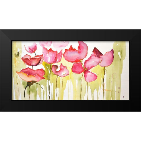 Horizontal Flores I Black Modern Wood Framed Art Print by Herrera, Leticia