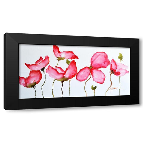 Horizontal Flores II Black Modern Wood Framed Art Print by Herrera, Leticia