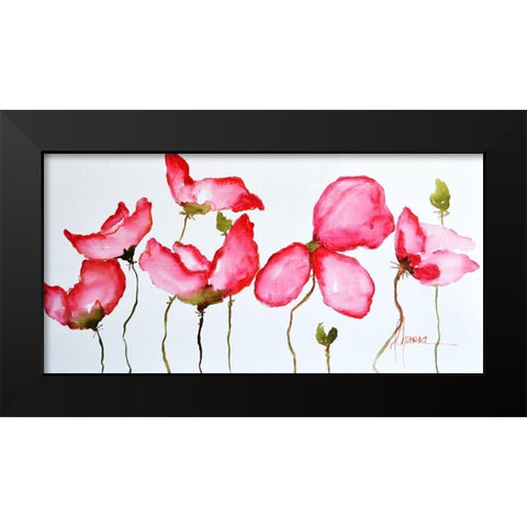 Horizontal Flores II Black Modern Wood Framed Art Print by Herrera, Leticia