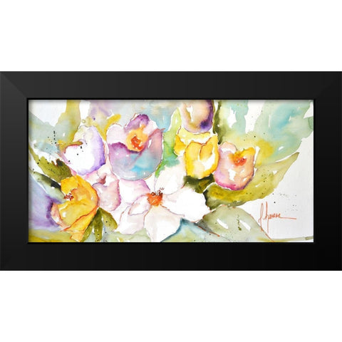 Horizontal Flores IV Black Modern Wood Framed Art Print by Herrera, Leticia