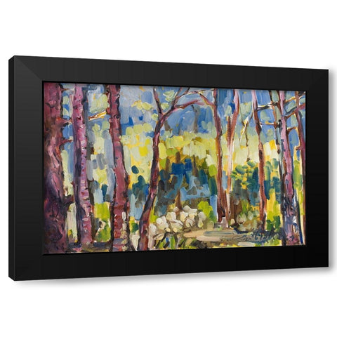 Brushy Treeline I Black Modern Wood Framed Art Print by Ferrell, Erin McGee