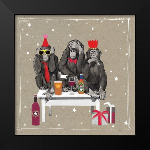 Fancy Pants Zoo XI Black Modern Wood Framed Art Print by Gower, Hammond