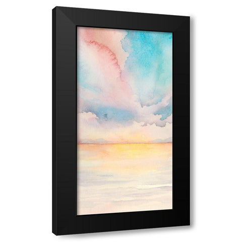 Sea Sunset Triptych II Black Modern Wood Framed Art Print with Double Matting by Popp, Grace