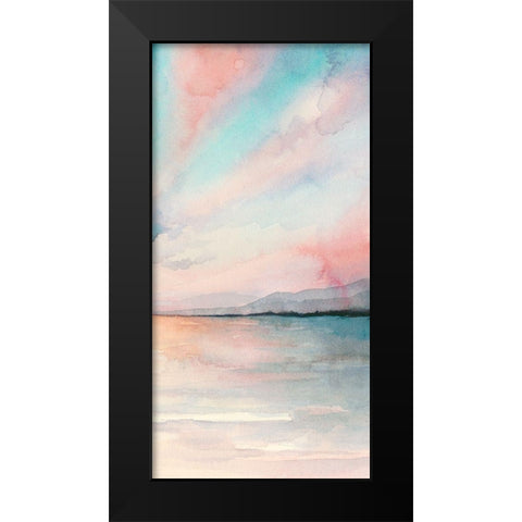 Sea Sunset Triptych III Black Modern Wood Framed Art Print by Popp, Grace