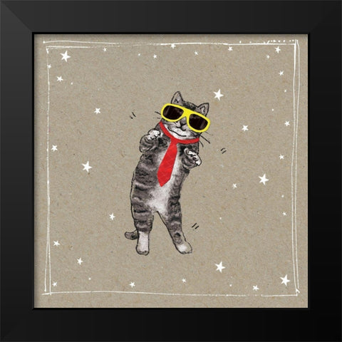 Fancypants Cats I Black Modern Wood Framed Art Print by Gower, Hammond