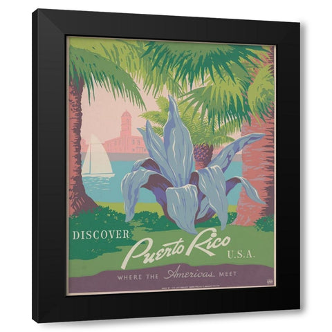 Custom See South America IV Black Modern Wood Framed Art Print by Studio W