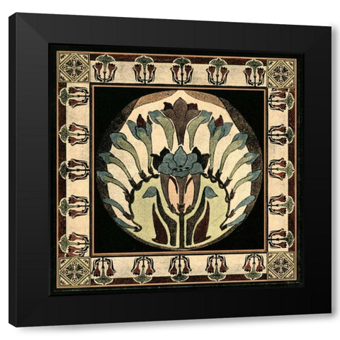 Arts and Crafts Motif III Black Modern Wood Framed Art Print with Double Matting by Vision Studio