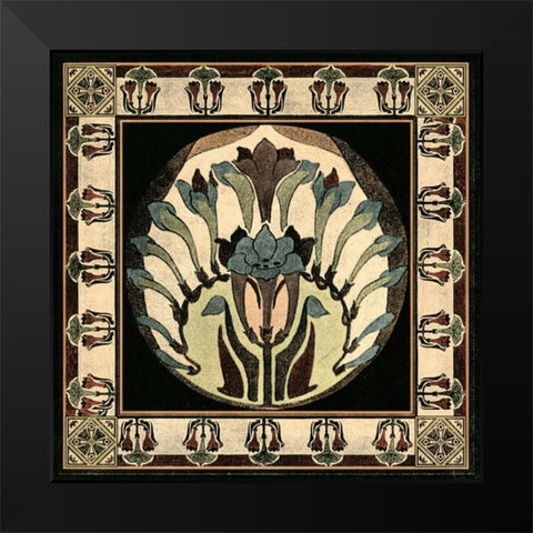 Arts and Crafts Motif III Black Modern Wood Framed Art Print by Vision Studio