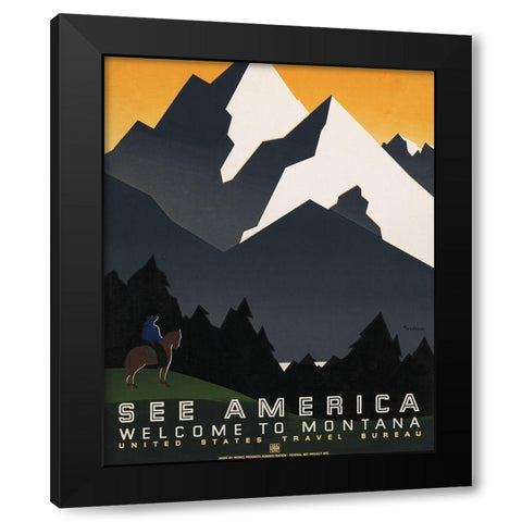 Custom See America VI Black Modern Wood Framed Art Print by Studio W