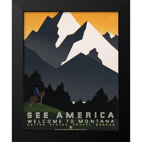 Custom See America VI Black Modern Wood Framed Art Print by Studio W