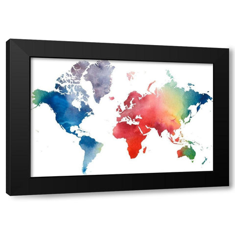 Rainbow World Black Modern Wood Framed Art Print by Popp, Grace