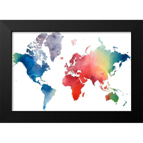 Rainbow World Black Modern Wood Framed Art Print by Popp, Grace