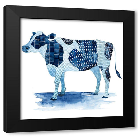 Cobalt Farm Animals I Black Modern Wood Framed Art Print by Popp, Grace