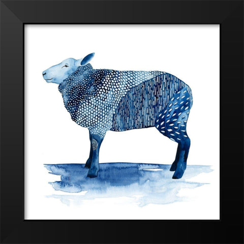 Cobalt Farm Animals III Black Modern Wood Framed Art Print by Popp, Grace