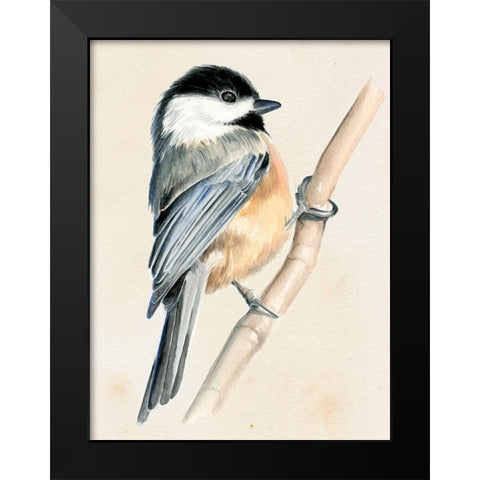 Little Bird on Branch II Black Modern Wood Framed Art Print by Parker, Jennifer Paxton