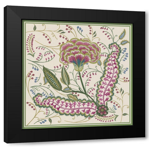 Chintz Composition I Black Modern Wood Framed Art Print with Double Matting by Wang, Melissa