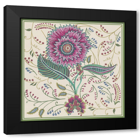 Chintz Composition II Black Modern Wood Framed Art Print with Double Matting by Wang, Melissa