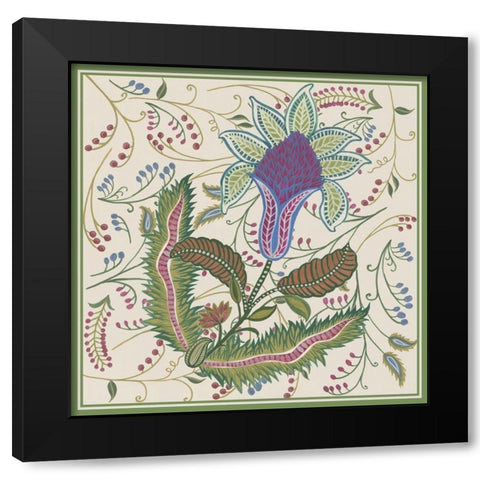 Chintz Composition III Black Modern Wood Framed Art Print by Wang, Melissa