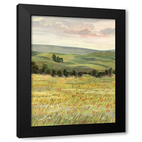 Morning Meadow I Black Modern Wood Framed Art Print with Double Matting by Borges, Victoria