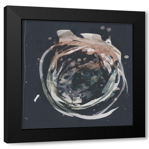 Molten Orbit I Black Modern Wood Framed Art Print with Double Matting by Borges, Victoria