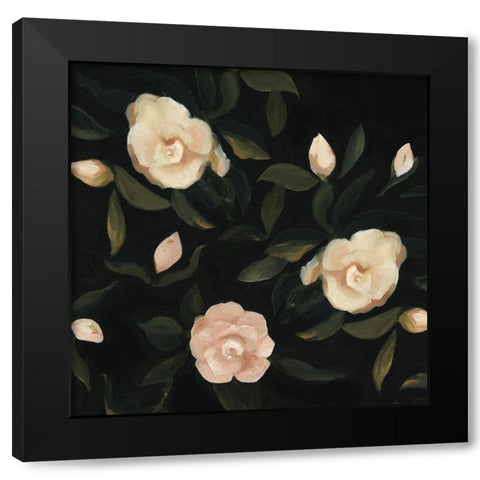 Evening Gardenias I Black Modern Wood Framed Art Print with Double Matting by Scarvey, Emma