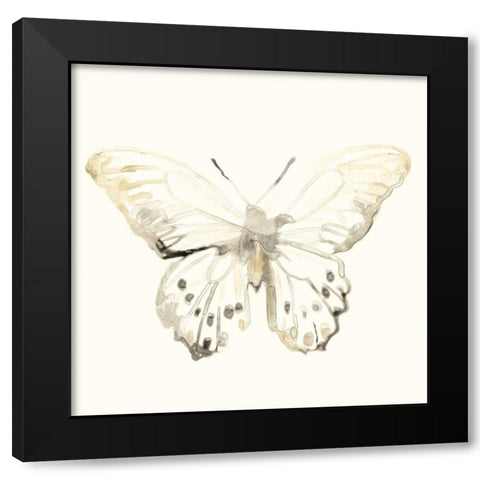 Sepia Butterfly Impressions II Black Modern Wood Framed Art Print with Double Matting by Vess, June Erica