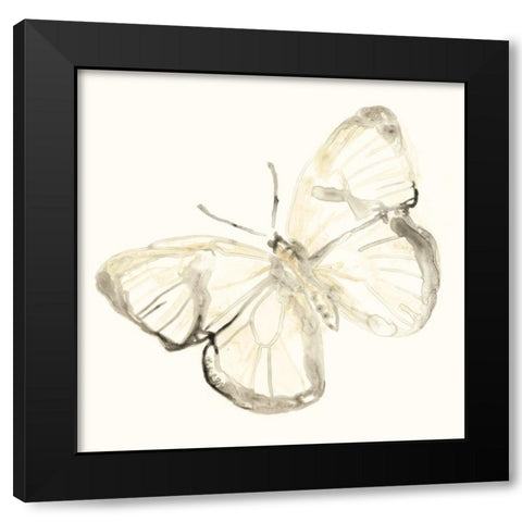 Sepia Butterfly Impressions III Black Modern Wood Framed Art Print by Vess, June Erica
