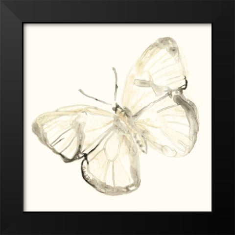Sepia Butterfly Impressions III Black Modern Wood Framed Art Print by Vess, June Erica