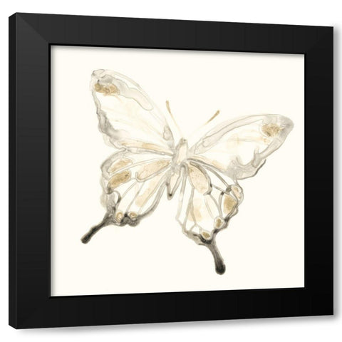 Sepia Butterfly Impressions IV Black Modern Wood Framed Art Print with Double Matting by Vess, June Erica
