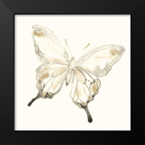Sepia Butterfly Impressions IV Black Modern Wood Framed Art Print by Vess, June Erica