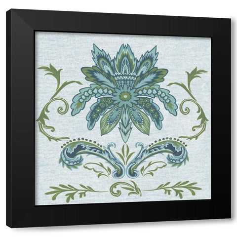 Serene Chintz IV Black Modern Wood Framed Art Print with Double Matting by Wang, Melissa