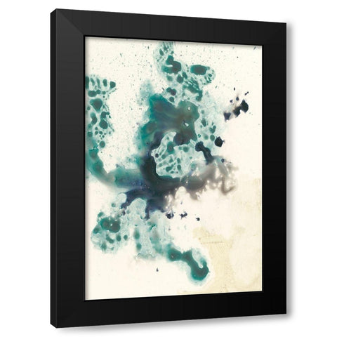 Teal Tributary I Black Modern Wood Framed Art Print with Double Matting by Goldberger, Jennifer