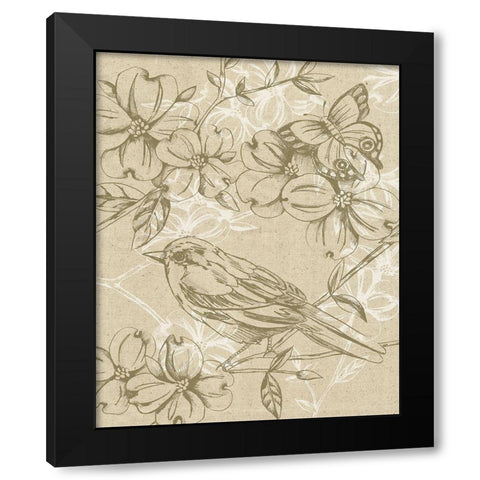 Springs Song II Black Modern Wood Framed Art Print with Double Matting by Zarris, Chariklia