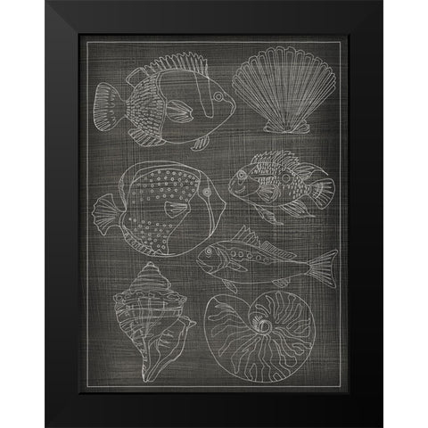 Sea Chart I Black Modern Wood Framed Art Print by Zarris, Chariklia