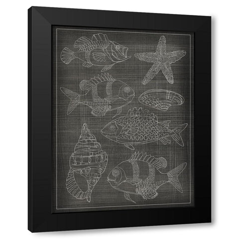 Sea Chart II Black Modern Wood Framed Art Print with Double Matting by Zarris, Chariklia