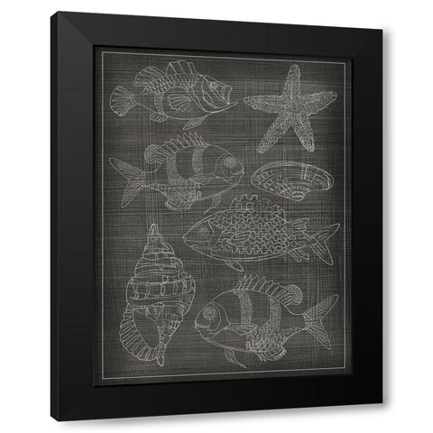 Sea Chart II Black Modern Wood Framed Art Print by Zarris, Chariklia