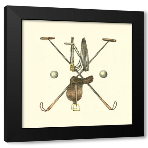 Polo Saddle Black Modern Wood Framed Art Print by Vision Studio