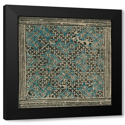 Block Print Textile I Black Modern Wood Framed Art Print with Double Matting by Vision Studio