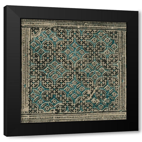 Block Print Textile III Black Modern Wood Framed Art Print by Vision Studio