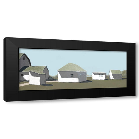 Custom Lonely Barn in Neutral V Black Modern Wood Framed Art Print with Double Matting by Young, Carol